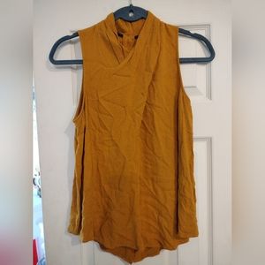 Anthropologie Mustard Sleeveless Blouse
